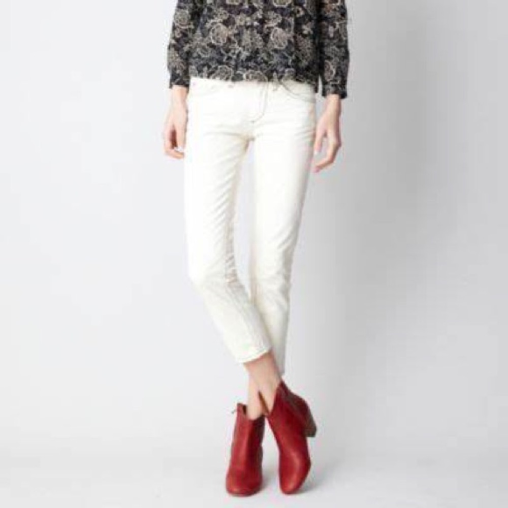 Isabel Marant Étoile Brooklyn White Cropped Jean 36